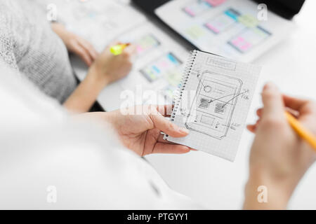 web designers working on user interface project Stock Photo