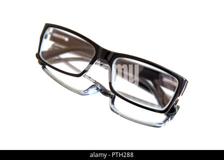 black glasses on a white Stock Photo