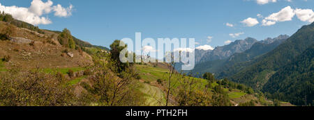 Alpine landscape. Photographed From Guarda, Graubuenden, Switzerland Stock Photo