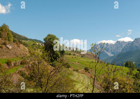 Alpine landscape. Photographed From Guarda, Graubuenden, Switzerland Stock Photo