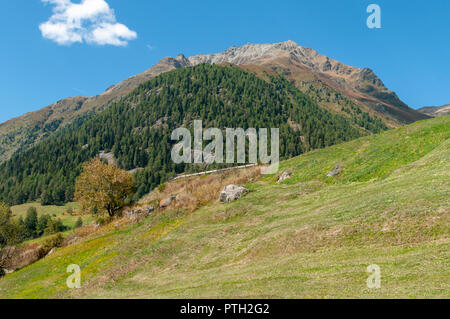 Alpine landscape. Photographed From Guarda, Graubuenden, Switzerland Stock Photo