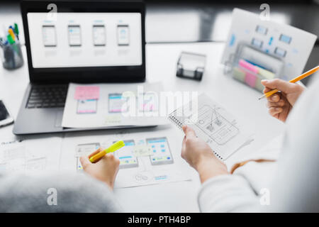 web designers working on user interface project Stock Photo