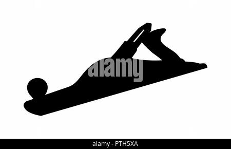 Dark silhouette of a hand planer isolated on white background Stock Vector