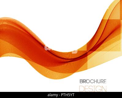 Abstract vector background with orange smooth color wave. Stock Vector