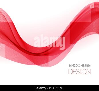 Abstract vector background with red smooth color wave. Stock Vector