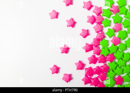 Colorful Origami Paper Stars On White Background Stock Photo - Alamy