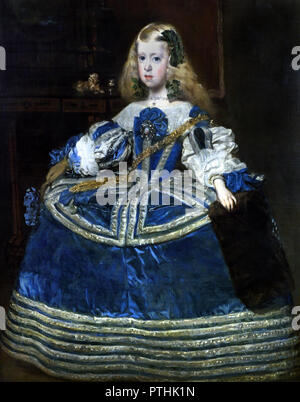 Infanta Margarita Teresa (1651-1673) in blue dress 1659 Diego Velázquez (1599–1660) 17th, century, Spain, Spanish, Stock Photo