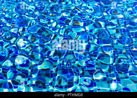 Ripple and flow with waves swimming pool bottom background. Stock Photo