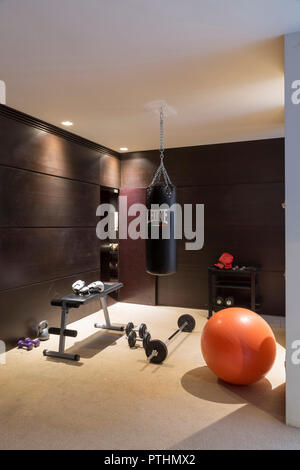 Gym in a private apartment Stock Photo