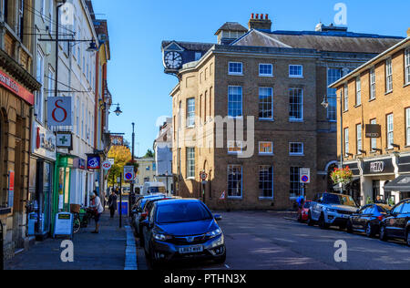 Hertford town centre shopping and attractions, the county town of Hertfordshire, England Stock Photo