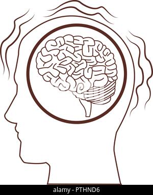 Alzheimer brain inside head silhouette Stock Vector Image & Art - Alamy