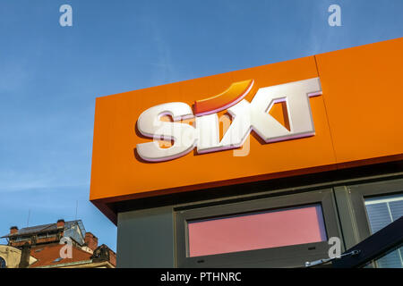 sixt alamy rent company sign