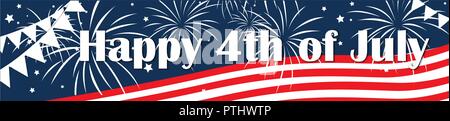 Independence day of the usa 4 th july. Vector banner illustration. Happy independence day, Stock Vector