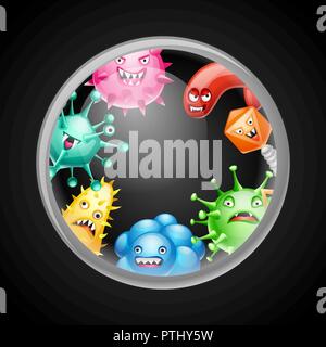 Background with little angry viruses Stock Vector Image & Art - Alamy