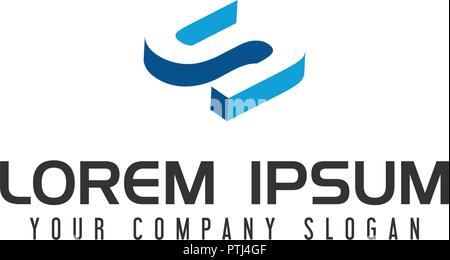Lettter S Negative space logo design concept template Stock Vector
