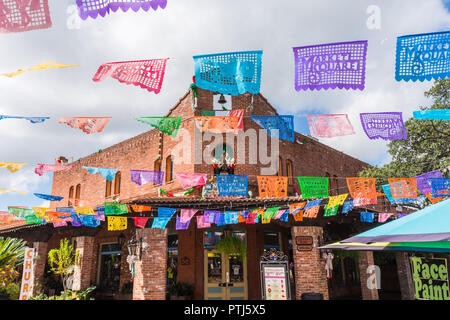 Historic Market Square Mexican Shopping Center tourist destination in San Antonio Texas... Stock Photo