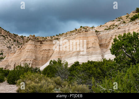 Scenes along Cave Trail at Kasha-Katuwe Tent Rocks National Monument in New Mexico Stock Photo