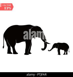 Vector image of an elephant design on white background, Vector elephant Icon for your design. eps10 Stock Vector