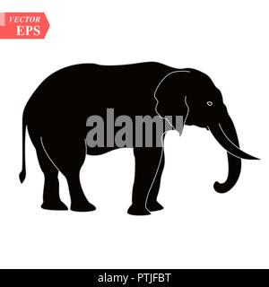 Vector image of an elephant design on white background, Vector elephant Icon for your design. eps10 Stock Vector