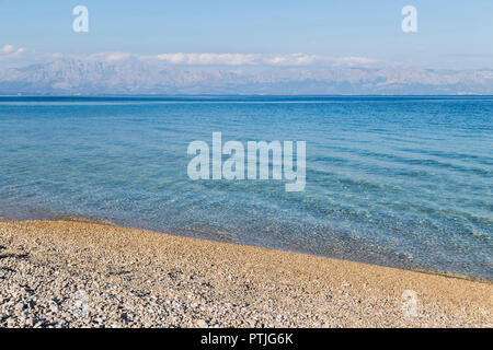 Shingle beach at Duba on the north side of the Peljesac peninsula. Stock Photo