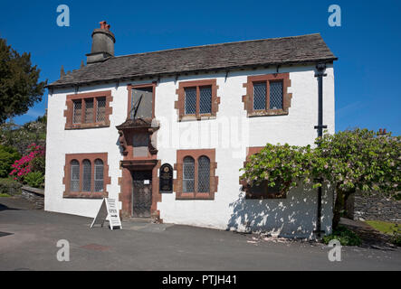 Hawkshead Grammar School Museum  which was formerly attended by William Wordsworth in Hawkshead village. Stock Photo