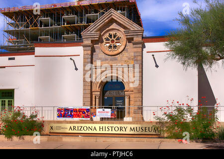 Outside the Arizona History Museum building on E 2nd Street in downtown Tucson AZ Stock Photo