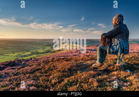 The Seated Man above Westerdale. Stock Photo