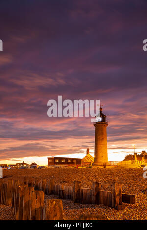 Evening at Kingston Lighthouse in Shoreham. Stock Photo