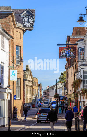 Hertford town centre shopping and attractions, the county town of Hertfordshire, England Stock Photo