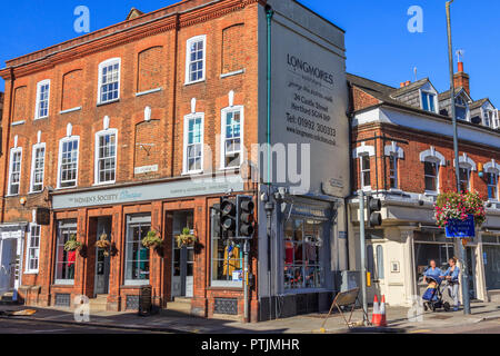 Hertford town centre shopping and attractions, the county town of Hertfordshire, England Stock Photo