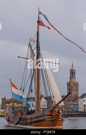 Kampen, The Netherlands - March 30, 2018: State Yacht De Utrecht at Sail Kampen Stock Photo