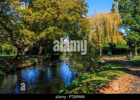 Hertford town centre shopping and attractions, the county town of Hertfordshire, England Stock Photo