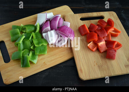 Chopped Peppers and Onion Stock Photo