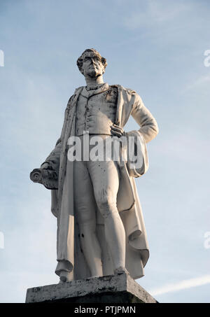 Statue of Sir Robert Peel founder of the modern police force situated ...