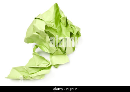 Crumpled paper on white background. Stock Photo