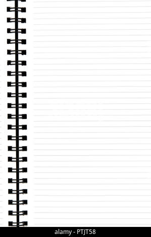 An open spiral notebook with blank page. Stock Photo