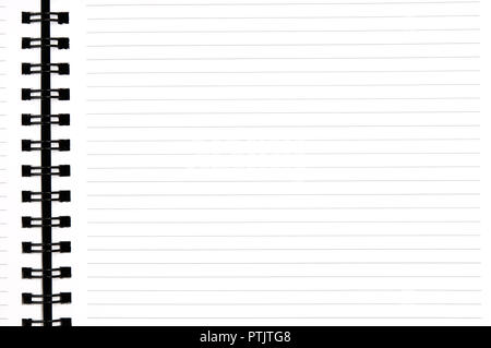An open spiral notebook with blank page. Stock Photo