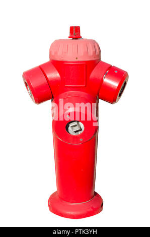 red fire hydrant isolated on white background Stock Photo