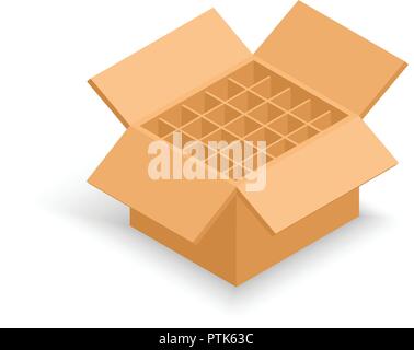 Opened cardboard box without the bottle. Stock Vector