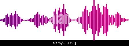 Pink violet Sound waves Stock Vector