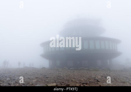 Karpacz, Lower Silesia province, Poland. High-altitude Meteorological Observatory on the Sniezka peak, Stock Photo