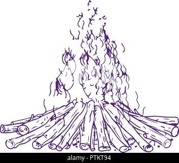 Set of flame and fire in vintage style. Hand drawn engraved monochrome  bonfire sketch. Vector illustration for posters, banners and logo Stock  Vector Image & Art - Alamy