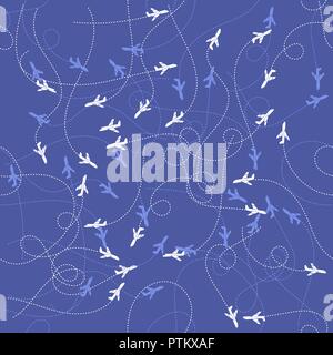 Track of Planes Seamles Pattern Stock Vector