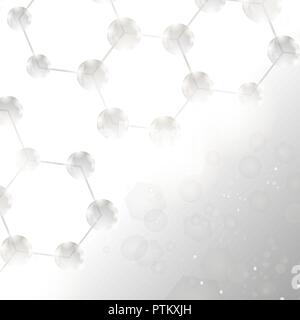 Structure Molecule and Communication. Scientific Background with Atom, Neurons or DNA. Genetic and Chemical Structure Stock Vector