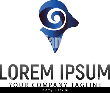 sheep head modern logo design concept template Stock Vector