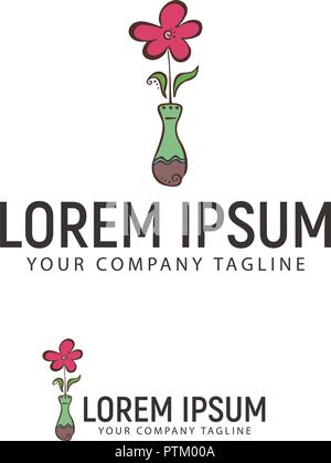 Flower vase logo vector design illustration template Stock Vector Image ...