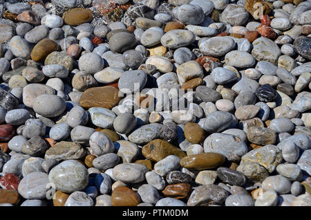 Pebbles on the beach, background image, Greece Stock Photo
