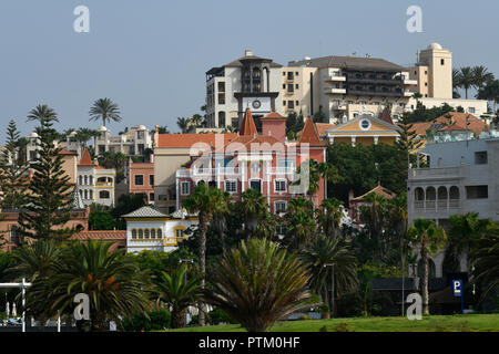 Canarian colonial style luxury hotels, Torviscas, Playa El Duque, Costa Adeje, Tenerife, Canary Islands, Spain Stock Photo