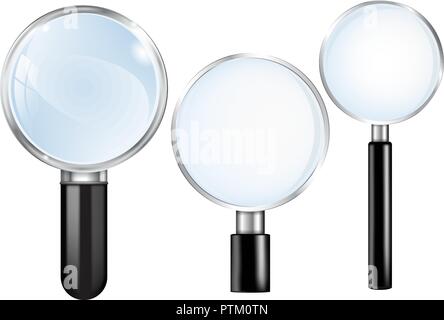 Magnifying glass. Set Stock Vector