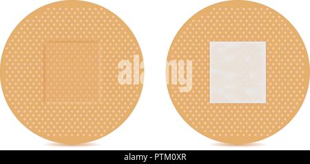 Adhesive bandage. Brown set Stock Vector
